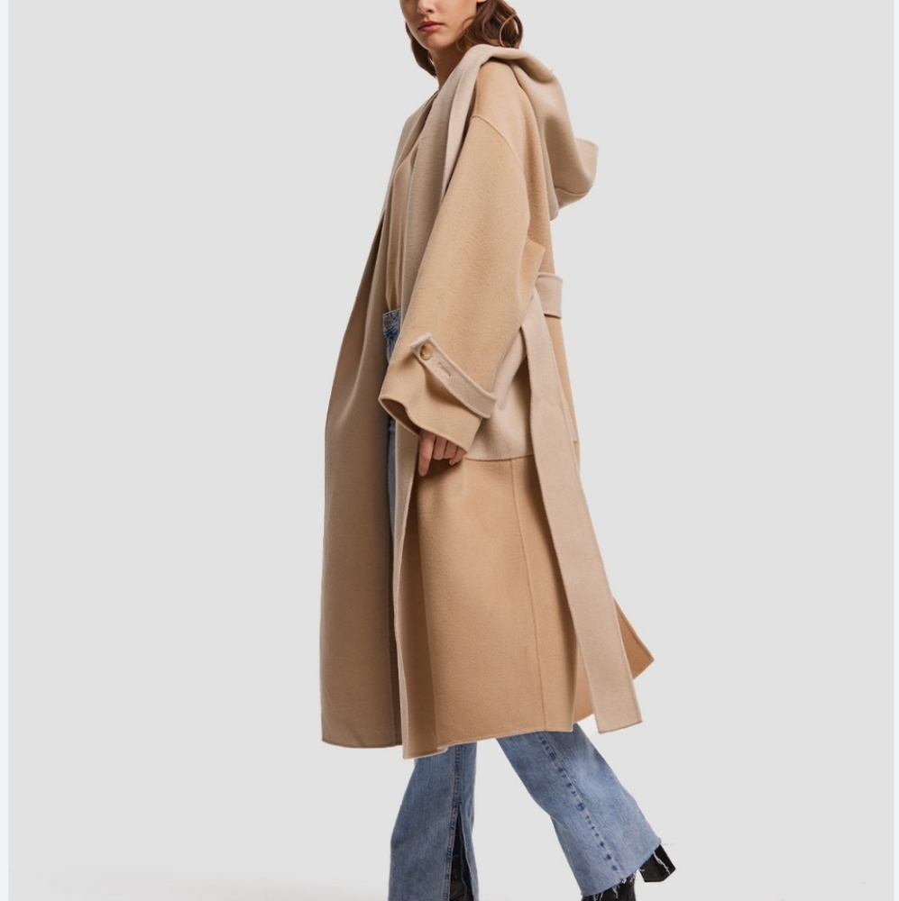 Harmony Belted Wrap Wool Coat